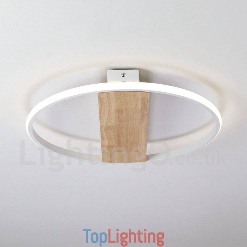 Dimmable White Round Wood Ceiling Light Ultrathin Ceiling Lamp Also Can Be Used As Wall Light