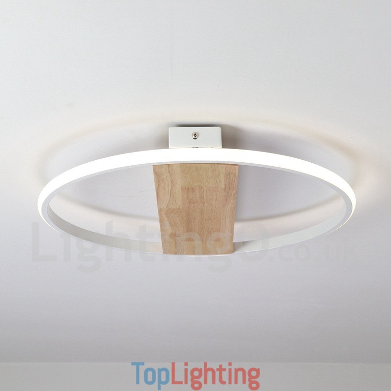 Dimmable White Round Wood Ceiling Light Ultrathin Ceiling Lamp Also Can Be Used As Wall Light