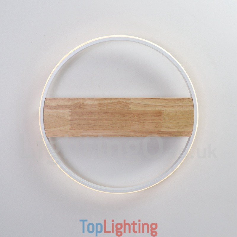 Dimmable White Round Wood Ceiling Light Ultrathin Ceiling Lamp Also Can Be Used As Wall Light