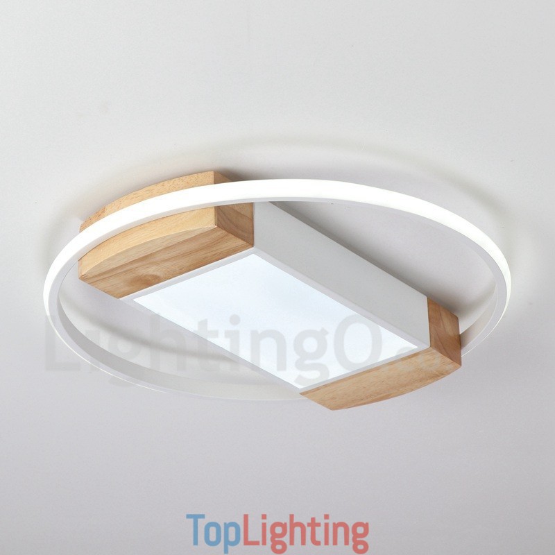 Dimmable White Round Wood Ceiling Light Ultrathin Ceiling Lamp Also Can Be Used As Wall Light