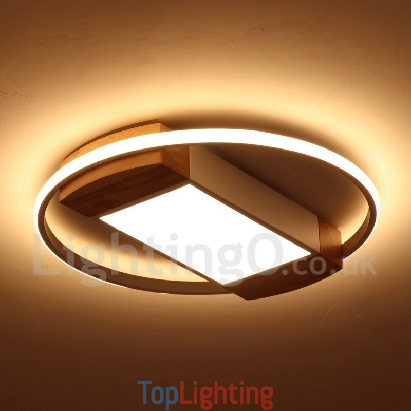Dimmable White Round Wood Ceiling Light Ultrathin Ceiling Lamp Also Can Be Used As Wall Light