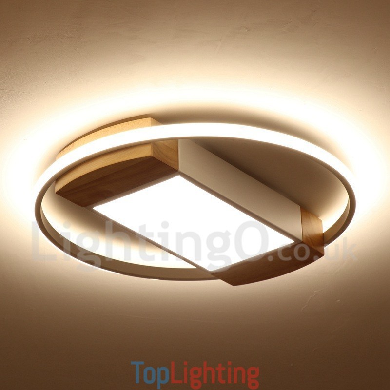 Dimmable White Round Wood Ceiling Light Ultrathin Ceiling Lamp Also Can Be Used As Wall Light