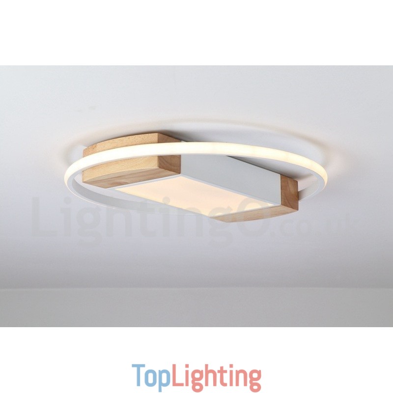 Dimmable White Round Wood Ceiling Light Ultrathin Ceiling Lamp Also Can Be Used As Wall Light