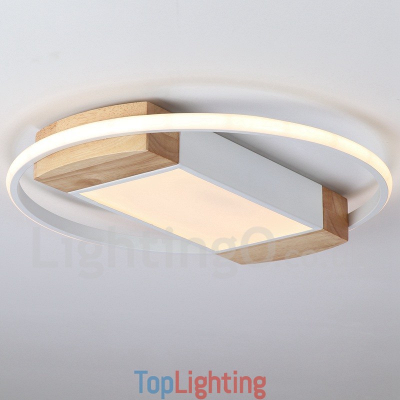 Dimmable White Round Wood Ceiling Light Ultrathin Ceiling Lamp Also Can Be Used As Wall Light