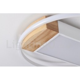 Dimmable White Round Wood Ceiling Light Ultrathin Ceiling Lamp Also Can Be Used As Wall Light
