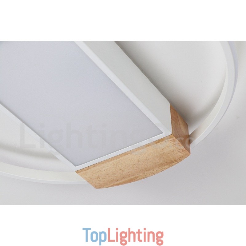 Dimmable White Round Wood Ceiling Light Ultrathin Ceiling Lamp Also Can Be Used As Wall Light