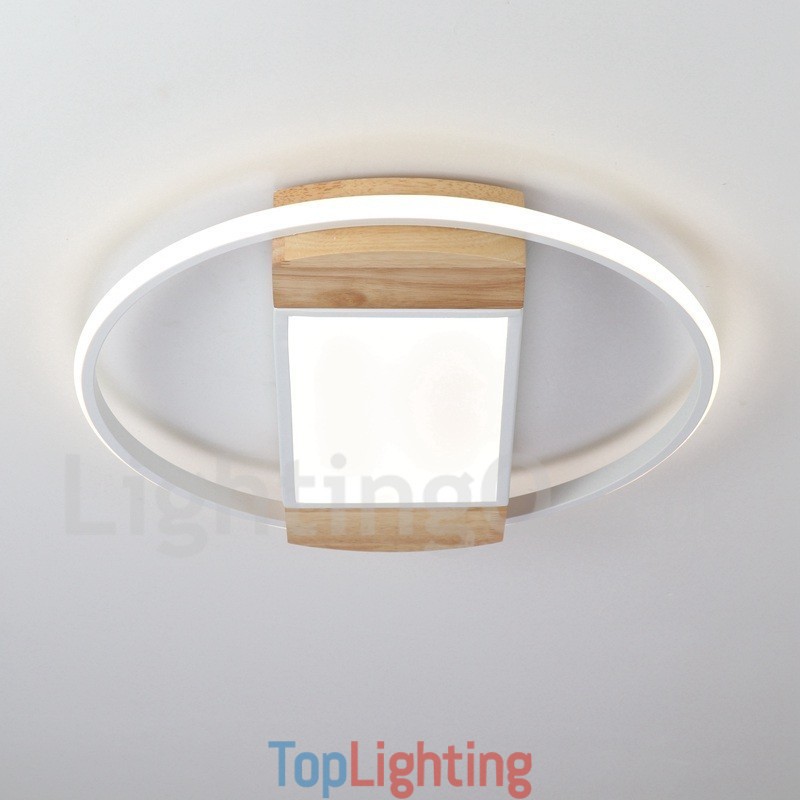 Dimmable White Round Wood Ceiling Light Ultrathin Ceiling Lamp Also Can Be Used As Wall Light
