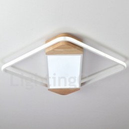 Dimmable White Square Wood Ceiling Light Ultrathin Ceiling Lamp Also Can Be Used As Wall Light