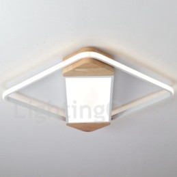 Dimmable White Square Wood Ceiling Light Ultrathin Ceiling Lamp Also Can Be Used As Wall Light