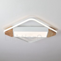 Dimmable White Square Wood Ceiling Light Ultrathin Ceiling Lamp Also Can Be Used As Wall Light