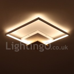 Dimmable White Square Wood Ceiling Light Ultrathin Ceiling Lamp Also Can Be Used As Wall Light
