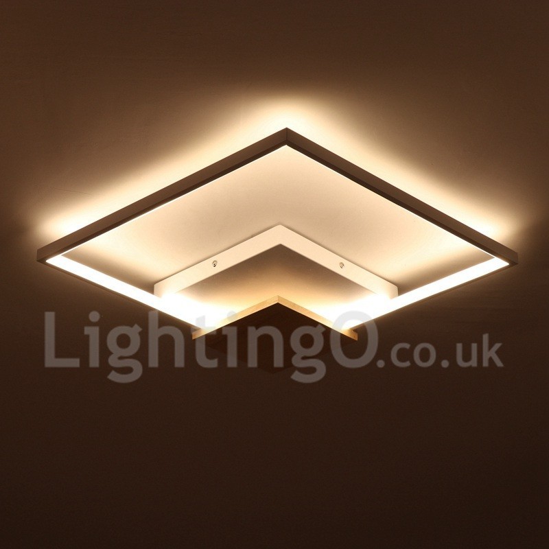 Dimmable White Square Wood Ceiling Light Ultrathin Ceiling Lamp Also Can Be Used As Wall Light