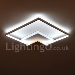 Dimmable White Square Wood Ceiling Light Ultrathin Ceiling Lamp Also Can Be Used As Wall Light