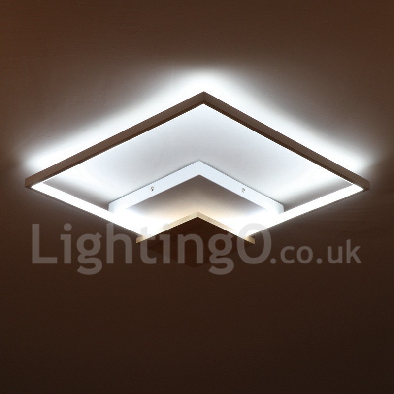 Dimmable White Square Wood Ceiling Light Ultrathin Ceiling Lamp Also Can Be Used As Wall Light