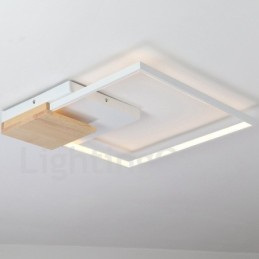 Dimmable White Square Wood Ceiling Light Ultrathin Ceiling Lamp Also Can Be Used As Wall Light