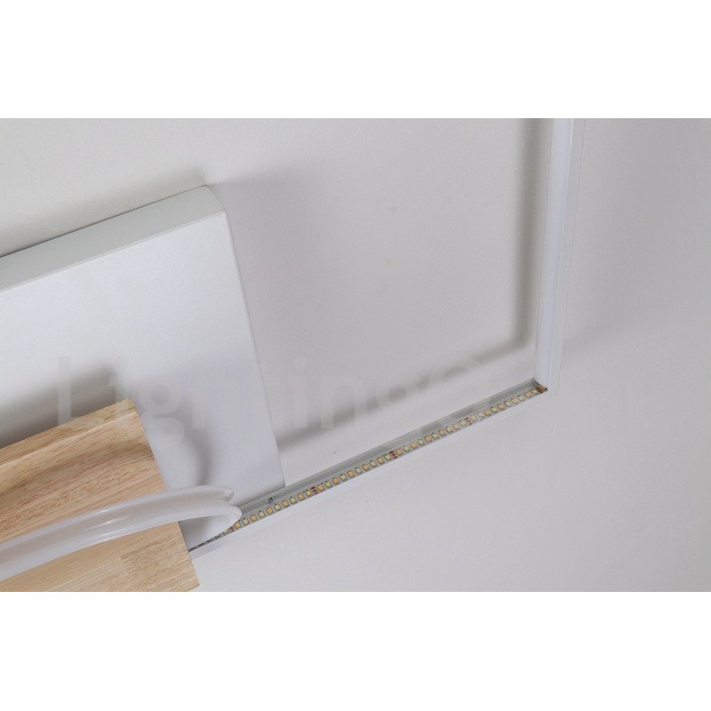 Dimmable White Square Wood Ceiling Light Ultrathin Ceiling Lamp Also Can Be Used As Wall Light