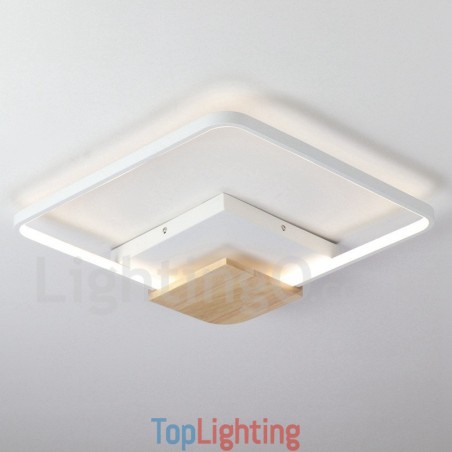 Dimmable White Square Wood Ceiling Light Ultrathin Ceiling Lamp Also Can Be Used As Wall Light Dimmable White Square Wood Ceiling Light Ultrathin Ceiling Lamp Also Can Be Used As Wall Light