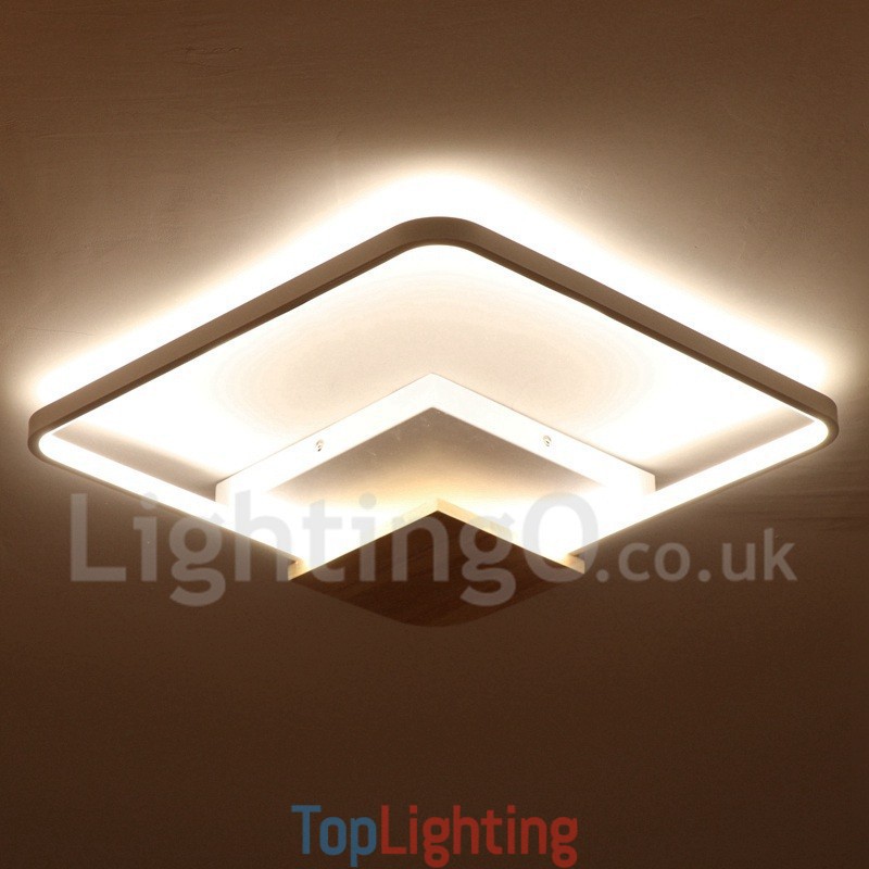 Dimmable White Square Wood Ceiling Light Ultrathin Ceiling Lamp Also Can Be Used As Wall Light