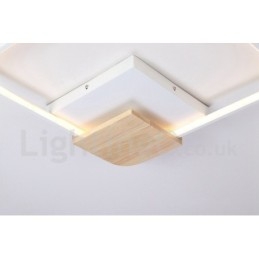 Dimmable White Square Wood Ceiling Light Ultrathin Ceiling Lamp Also Can Be Used As Wall Light