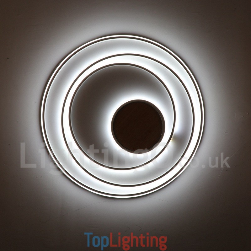 Dimmable White Rings Wood Ceiling Light Ultrathin Ceiling Lamp Also Can Be Used As Wall Light