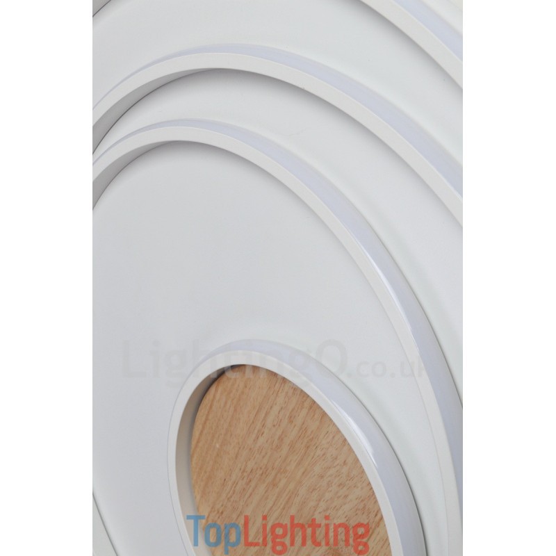 Dimmable White Rings Wood Ceiling Light Ultrathin Ceiling Lamp Also Can Be Used As Wall Light