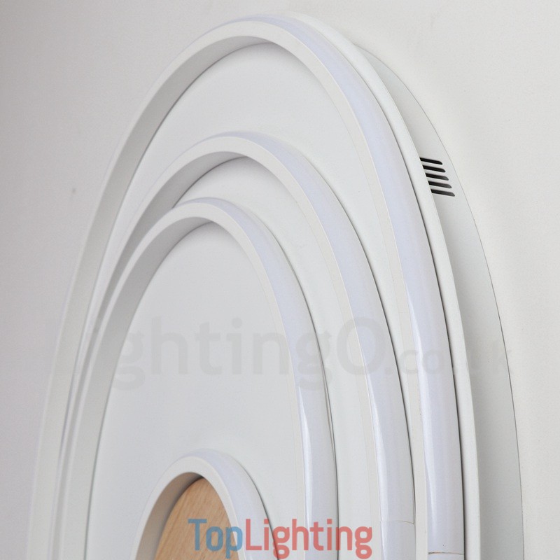 Dimmable White Rings Wood Ceiling Light Ultrathin Ceiling Lamp Also Can Be Used As Wall Light