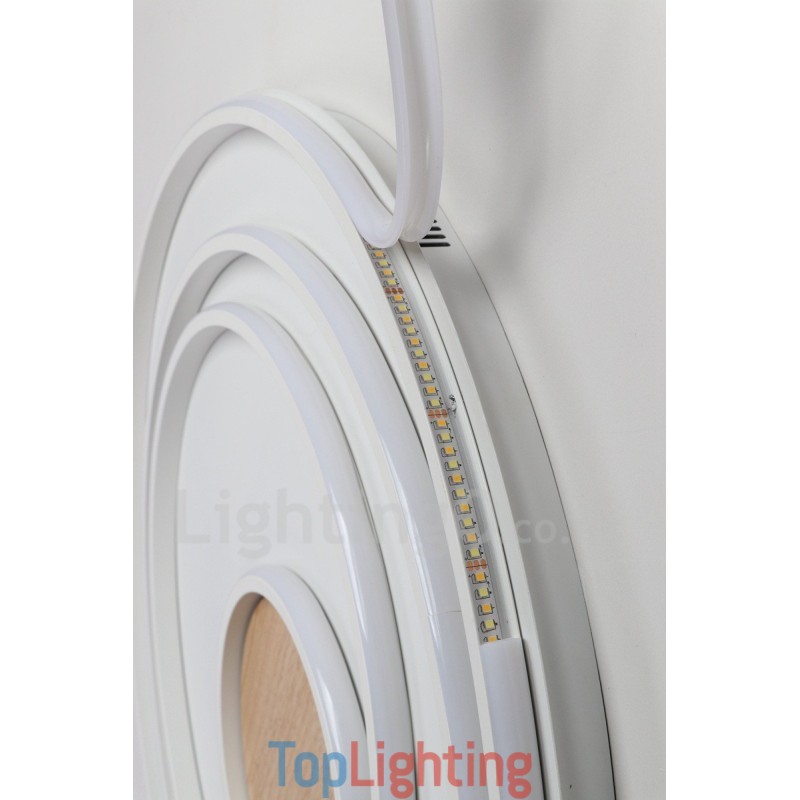 Dimmable White Rings Wood Ceiling Light Ultrathin Ceiling Lamp Also Can Be Used As Wall Light