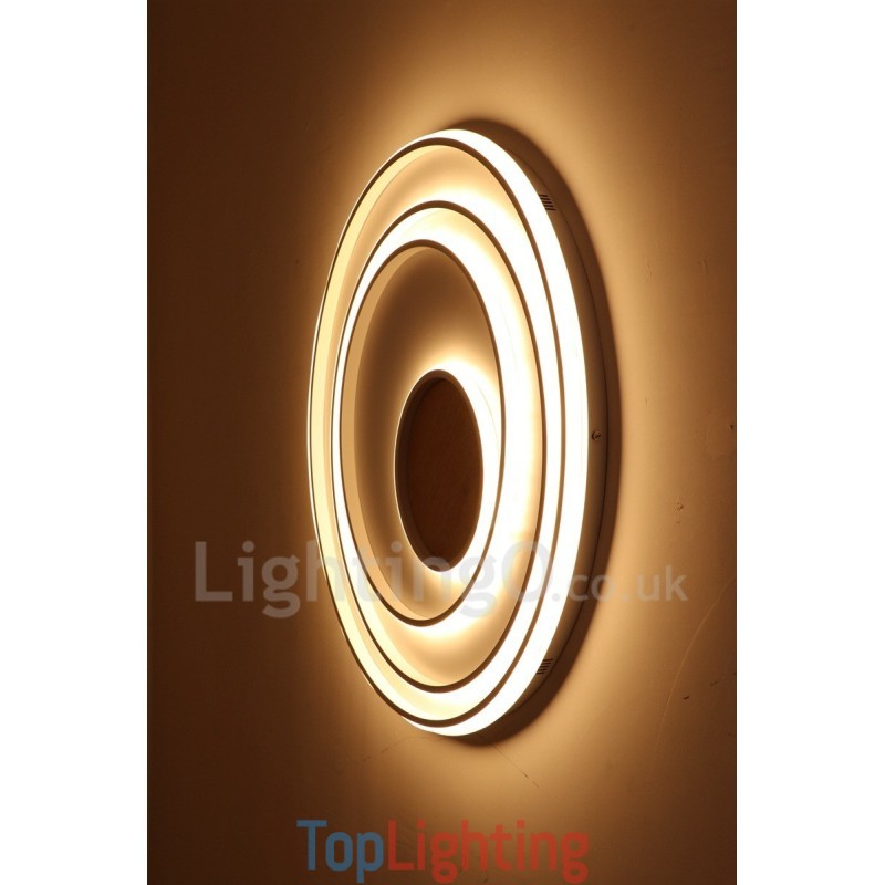 Dimmable White Rings Wood Ceiling Light Ultrathin Ceiling Lamp Also Can Be Used As Wall Light