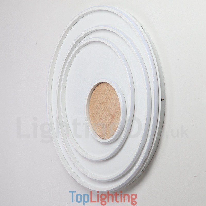 Dimmable White Rings Wood Ceiling Light Ultrathin Ceiling Lamp Also Can Be Used As Wall Light