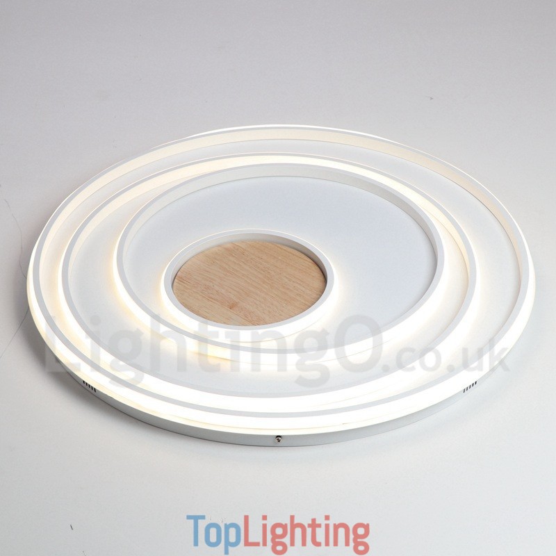 Dimmable White Rings Wood Ceiling Light Ultrathin Ceiling Lamp Also Can Be Used As Wall Light