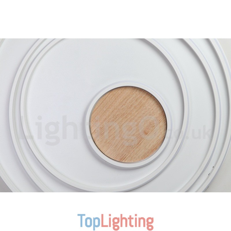 Dimmable White Rings Wood Ceiling Light Ultrathin Ceiling Lamp Also Can Be Used As Wall Light