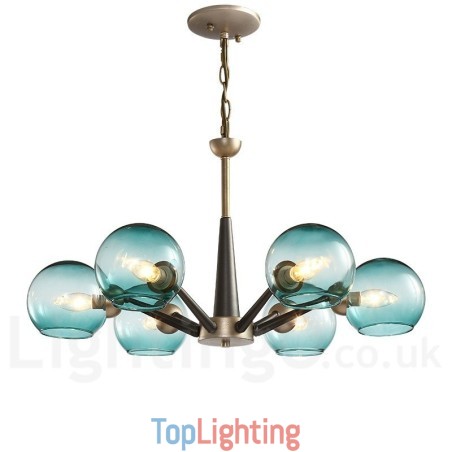 Retro Vintage Magic Bean Rustic Chandelier with Multi Colours Glass Shades Retro Vintage Magic Bean Rustic Chandelier with Multi Colours Glass Shades