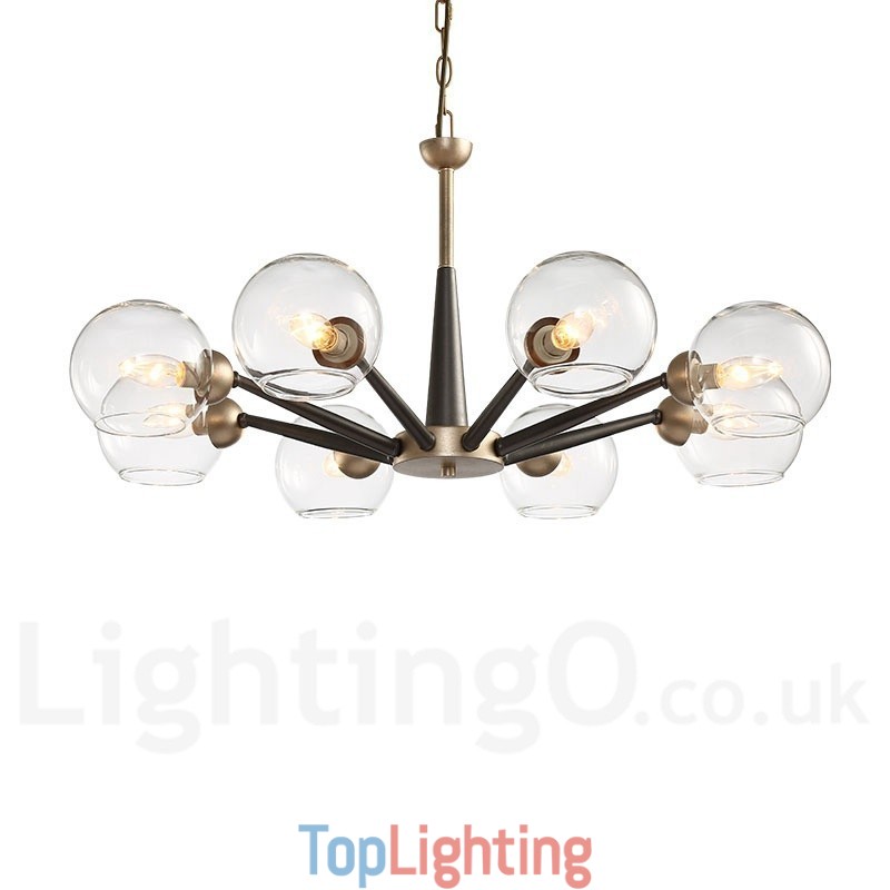 Retro Vintage Magic Bean Rustic Chandelier with Multi Colours Glass Shades