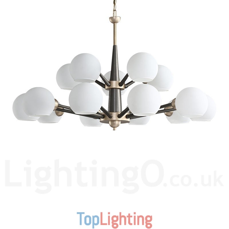 Retro Vintage Magic Bean Rustic Chandelier with Multi Colours Glass Shades