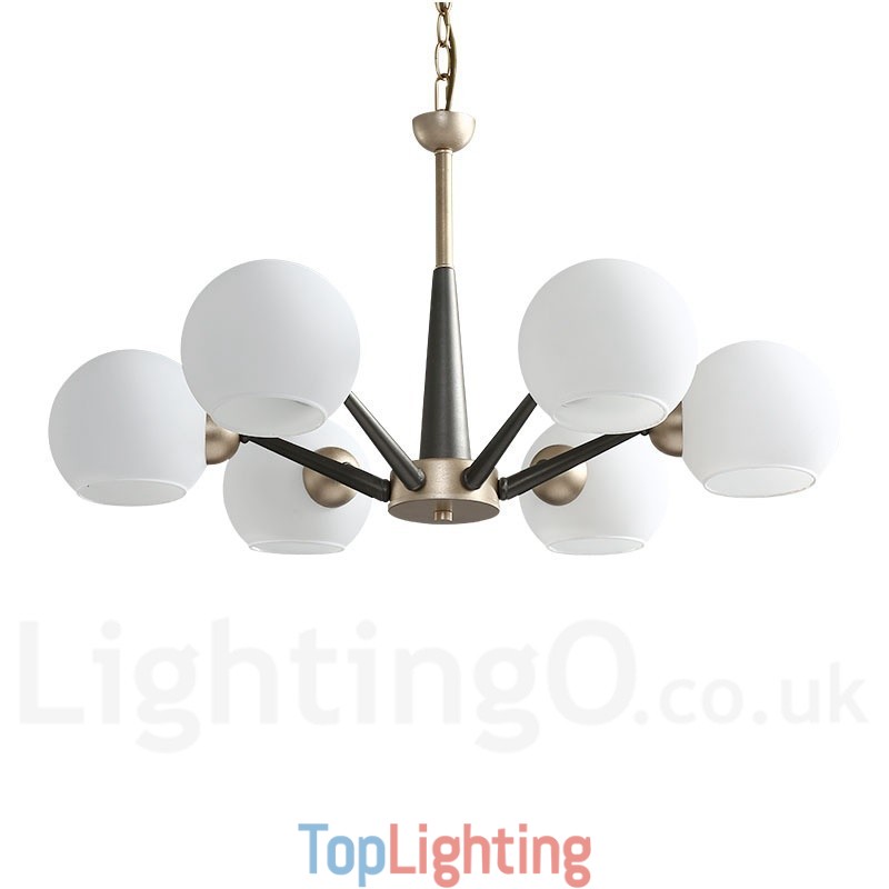 Retro Vintage Magic Bean Rustic Chandelier with Multi Colours Glass Shades