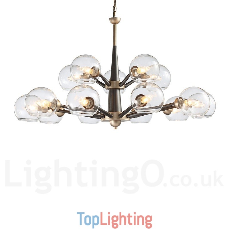 Retro Vintage Magic Bean Rustic Chandelier with Multi Colours Glass Shades