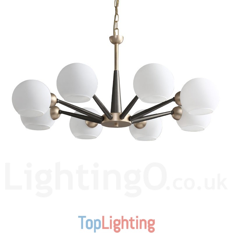 Retro Vintage Magic Bean Rustic Chandelier with Multi Colours Glass Shades