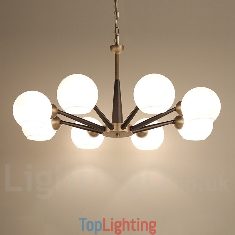 Retro Vintage Magic Bean Rustic Chandelier with Multi Colours Glass Shades