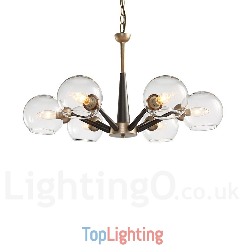 Retro Vintage Magic Bean Rustic Chandelier with Multi Colours Glass Shades