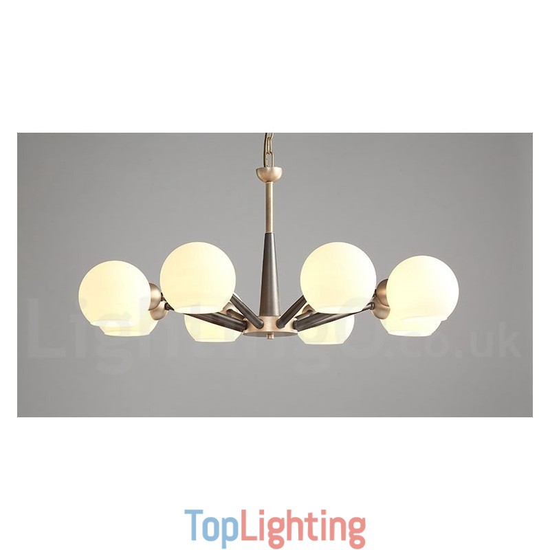 Retro Vintage Magic Bean Rustic Chandelier with Multi Colours Glass Shades