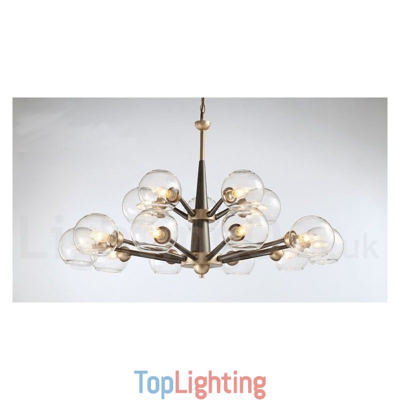 Retro Vintage Magic Bean Rustic Chandelier with Multi Colours Glass Shades