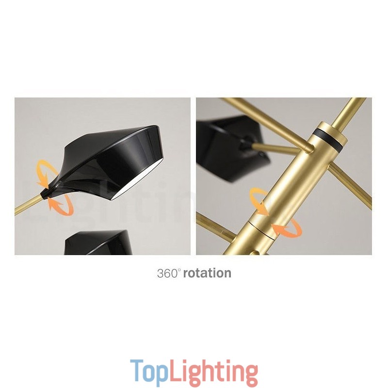 Modern Contemporary Pipe Chandelier with White Black Acrylic Shades