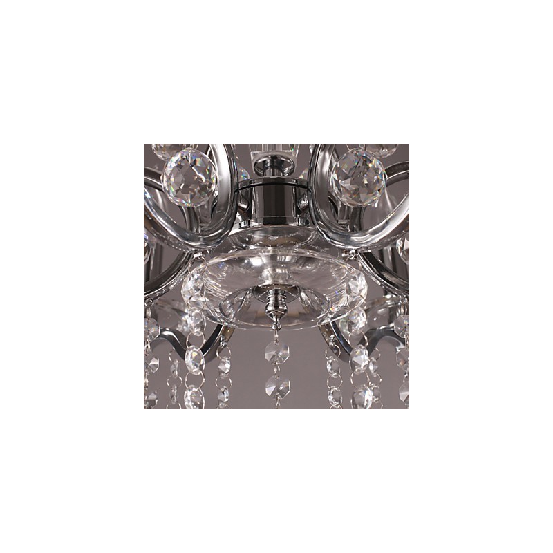 Chrome Elegant Crystal Candle Chandelier