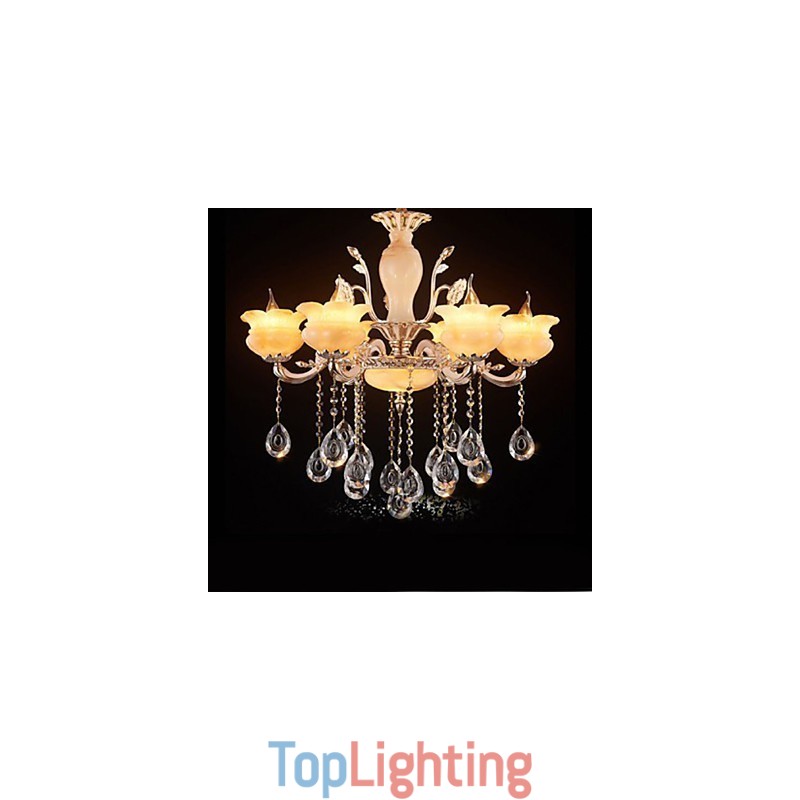 Jade Crystal Pendant lamp Candle Style Chandelier