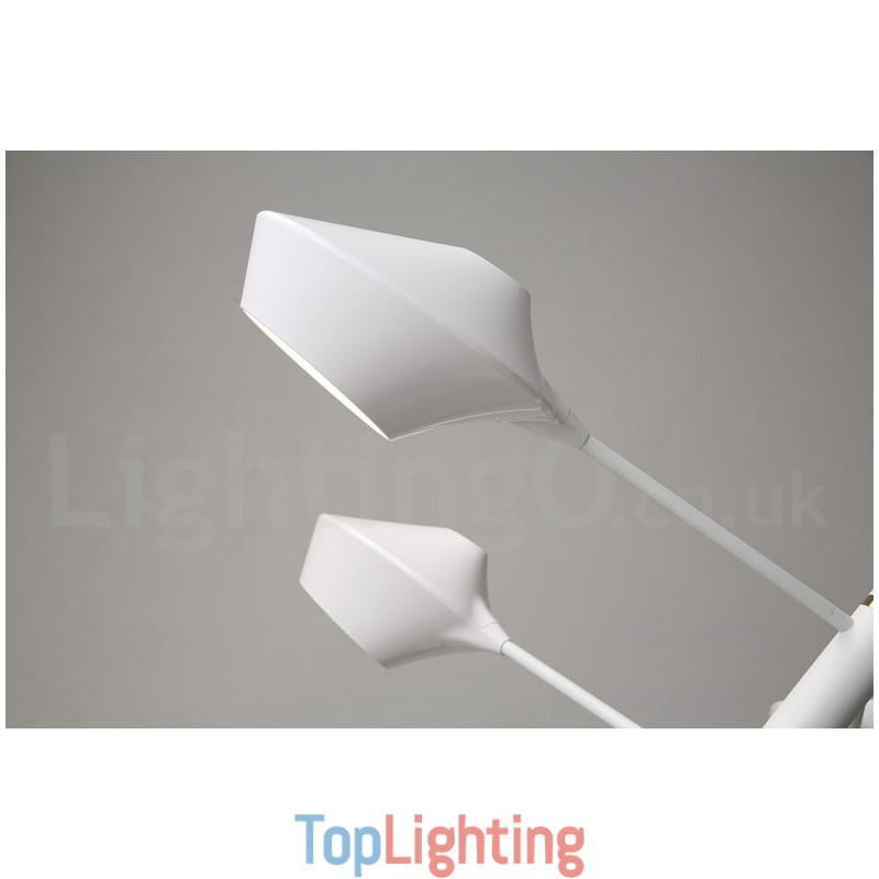 Modern Contemporary Pipe Chandelier with White Black Acrylic Shades