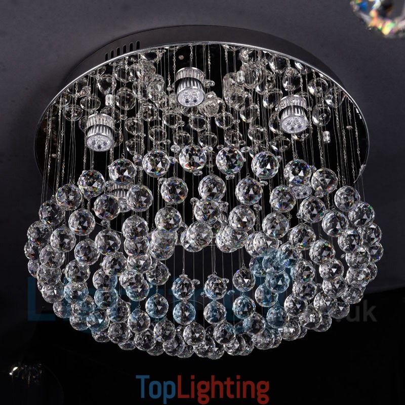 Modern K9 Crystal Round Flush Mount Ceiling Light