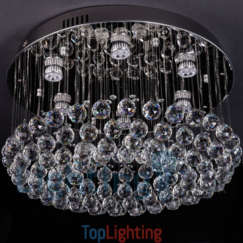 Modern K9 Crystal Round Flush Mount Ceiling Light