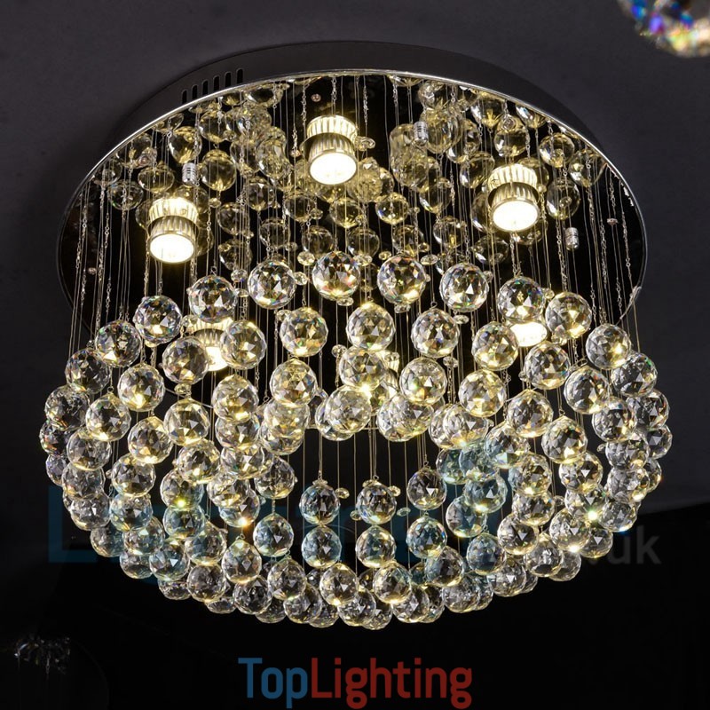 Modern K9 Crystal Round Flush Mount Ceiling Light