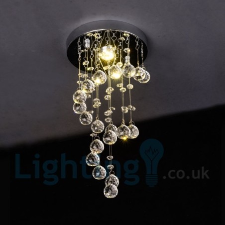 1 Light Modern K9 Crystal Round Flush Mount Ceiling Light 1 Light Modern K9 Crystal Round Flush Mount Ceiling Light