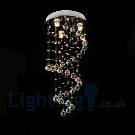 3 Light Modern K9 Crystal Round Flush Mount Ceiling Light 3 Light Modern K9 Crystal Round Flush Mount Ceiling Light